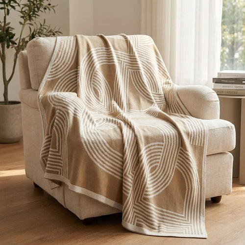 Knitted Geometric Modern Throw - Designer Sofa Decoration