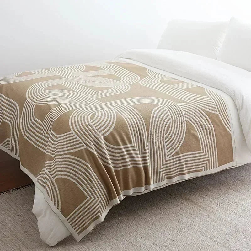Knitted Geometric Modern Throw - Designer Sofa Decoration