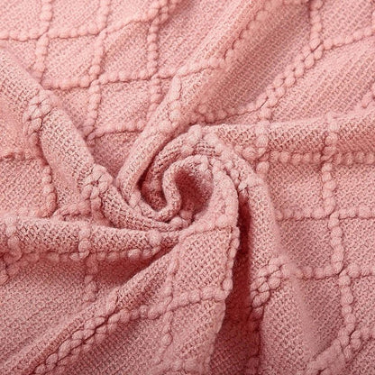 Large Knitted Pompom Throw - Boho Style Statement
