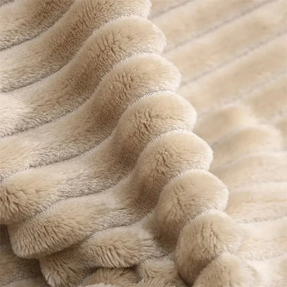 Coral Velvet Thick Throw - Home Winter & Autumn Warmth