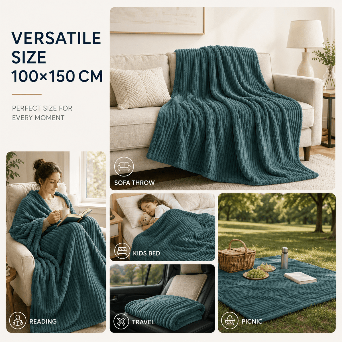Coral Velvet Thick Throw - Home Winter & Autumn Warmth