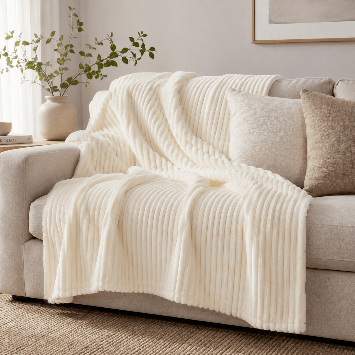 Coral Velvet Thick Throw - Home Winter & Autumn Warmth