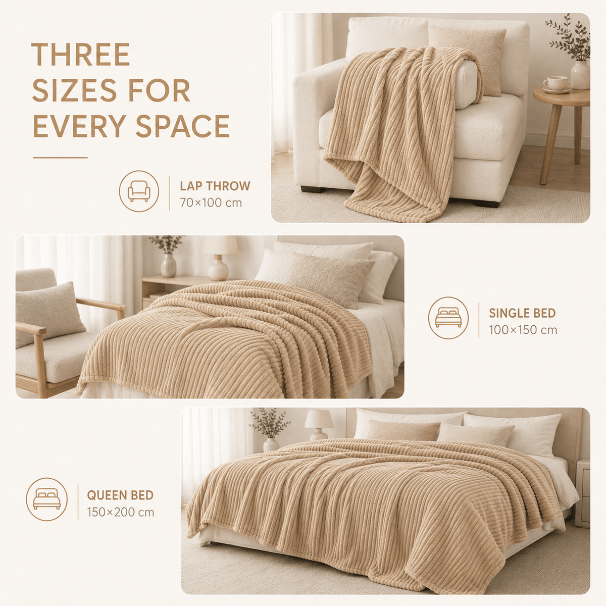 Coral Velvet Thick Throw - Home Winter & Autumn Warmth