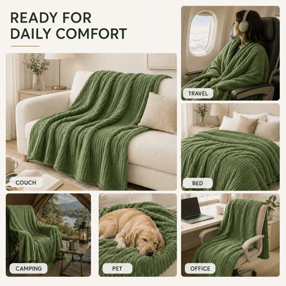 Coral Velvet Thick Throw - Home Winter & Autumn Warmth