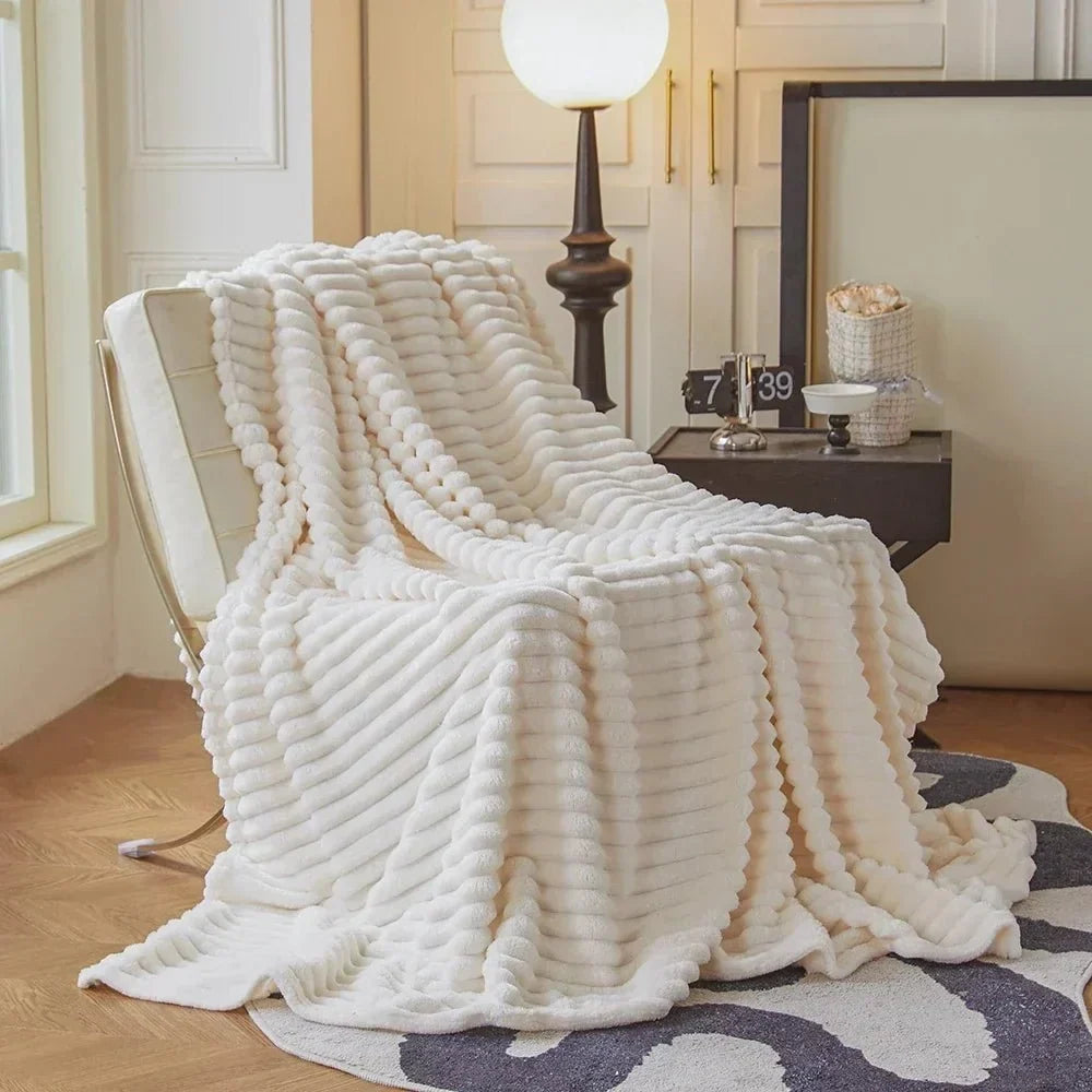 Velvet Plush Cosy Throw - Thick Home Warmth Comfort