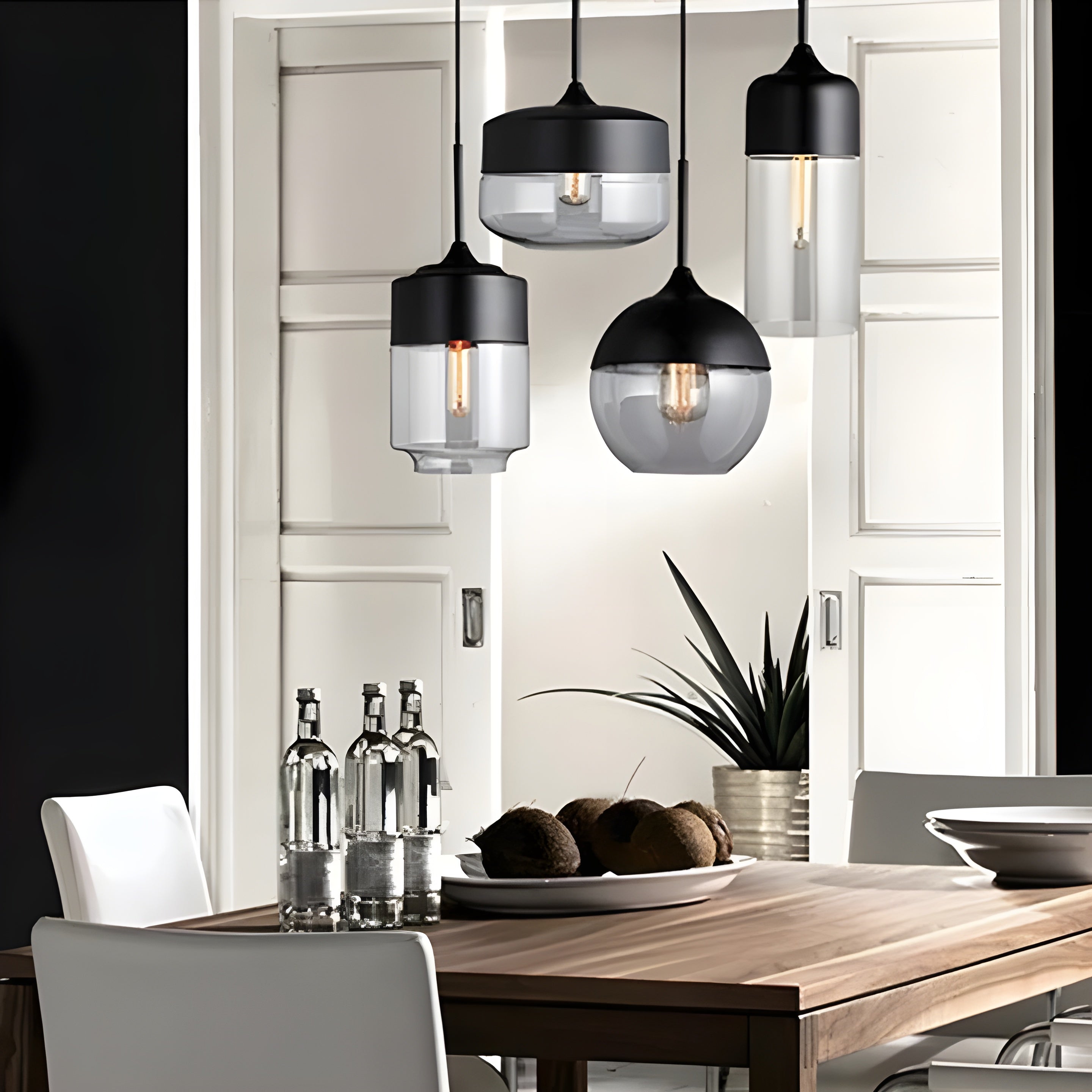 Suspension Verre Scandinave Stylée | Classique ou Ronde pour Salons Élégants