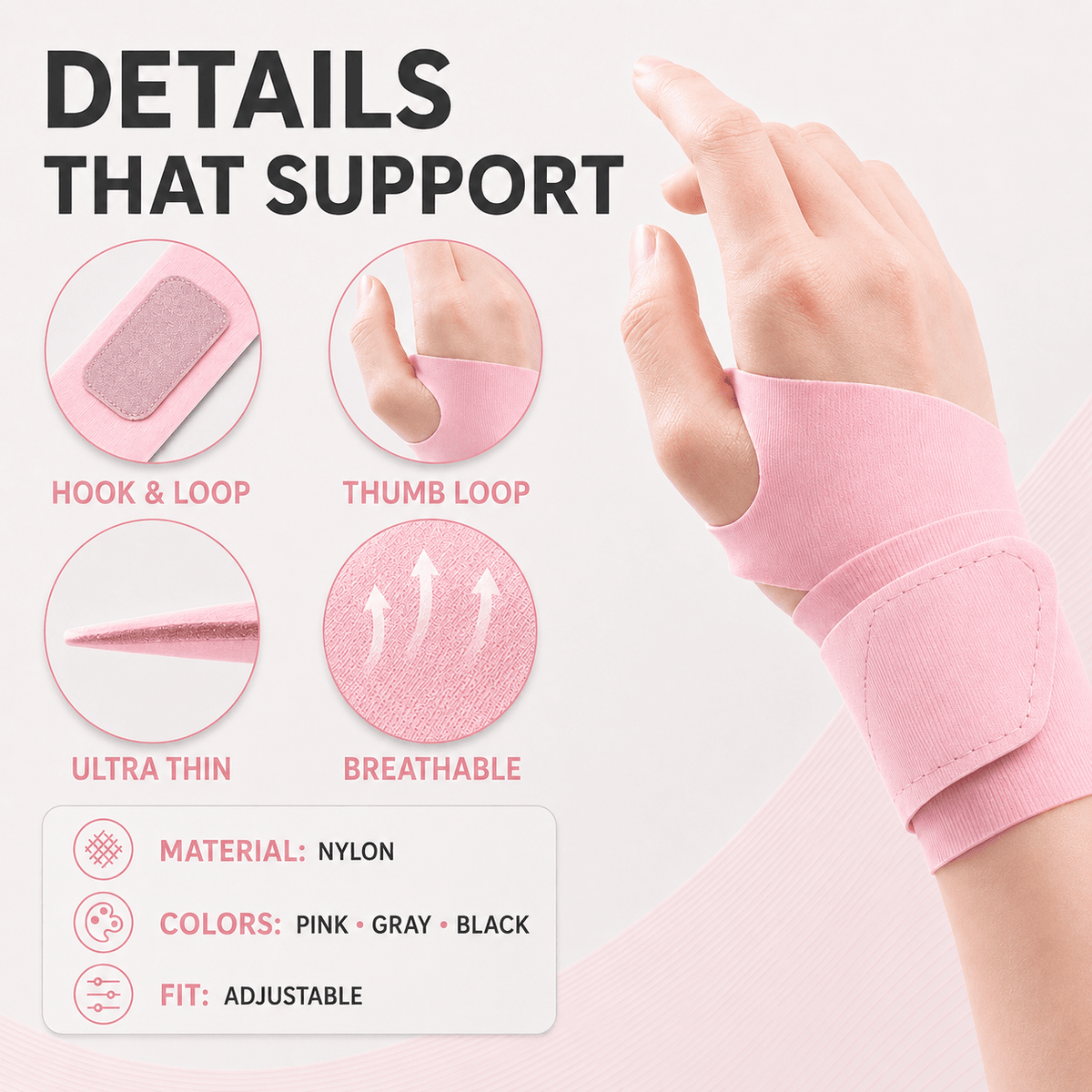Ultra-Thin Breathable Wrist Protection - Sport & Discreet Wear