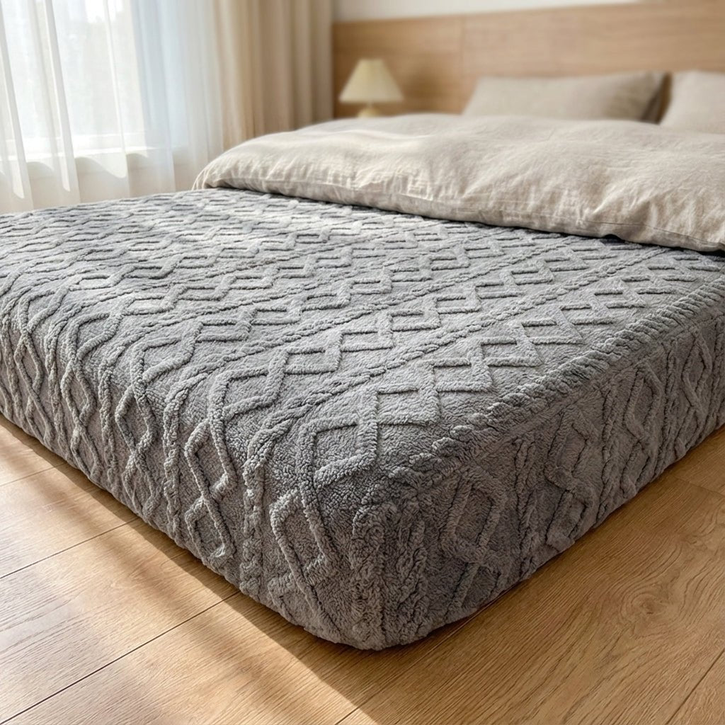 Plush Mattress Protector - Elastic Non-Slip Soft & Warm Topper