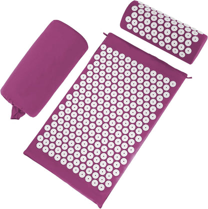 Set Tapis d'Acupression et Oreiller — Soulagement du Dos et Réduction du Stress
