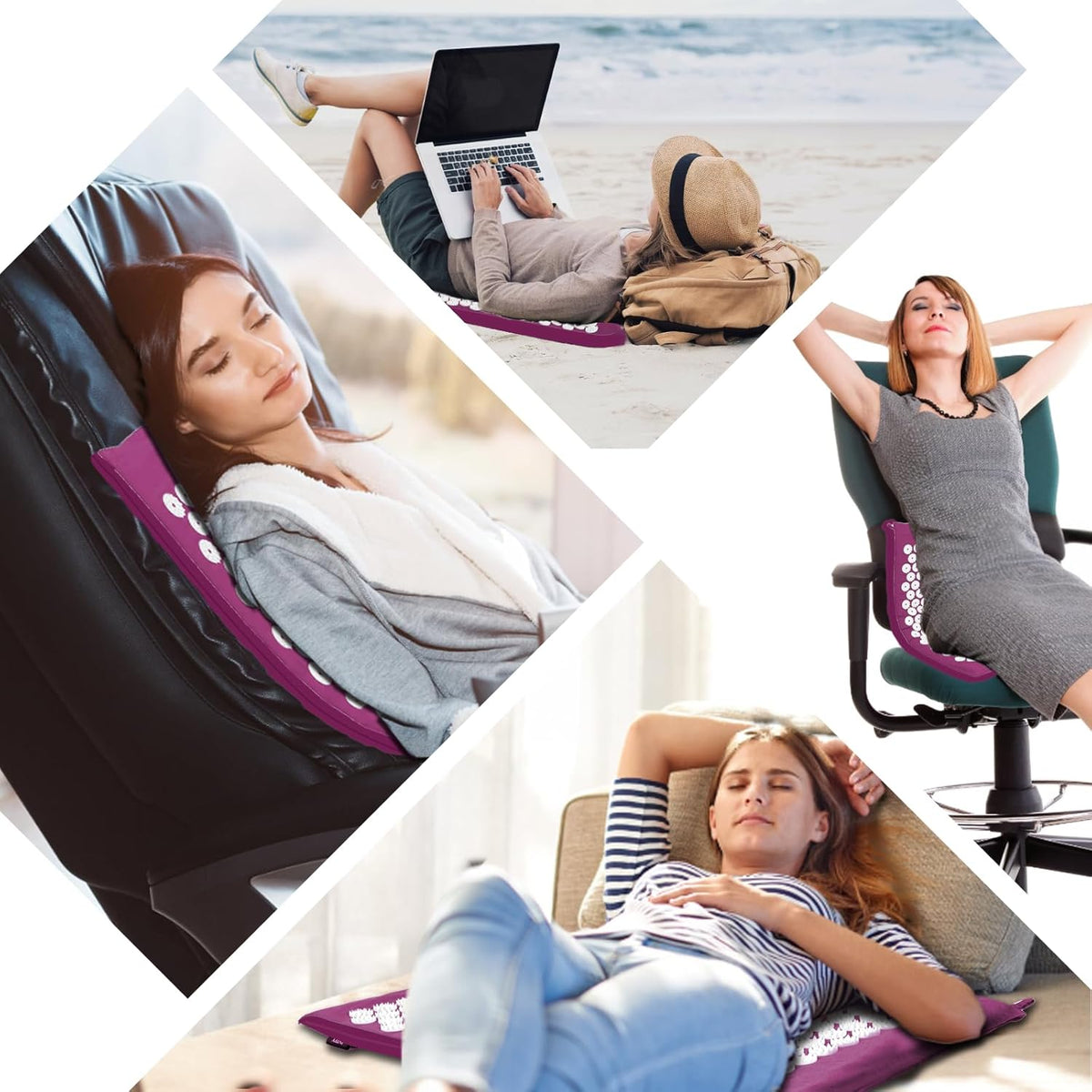 Set Tapis d'Acupression et Oreiller — Soulagement du Dos et Réduction du Stress