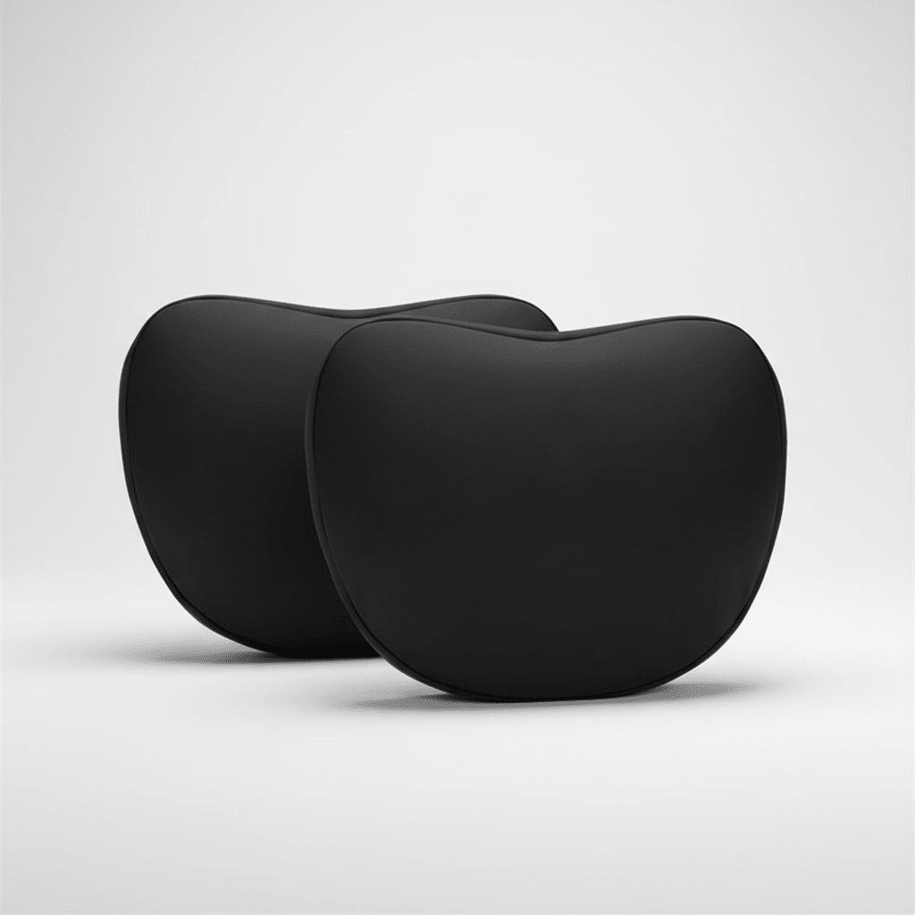 Premium Plush Car Headrest & Lumbar Support Set - Driver Comfort