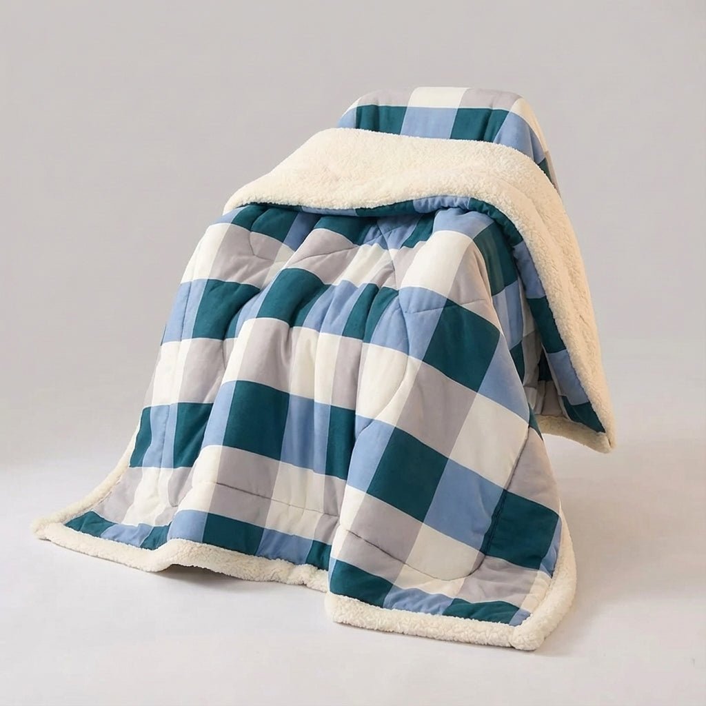 Thick Winter Blanket Set - Reversible Dual-Face Plush Comfort