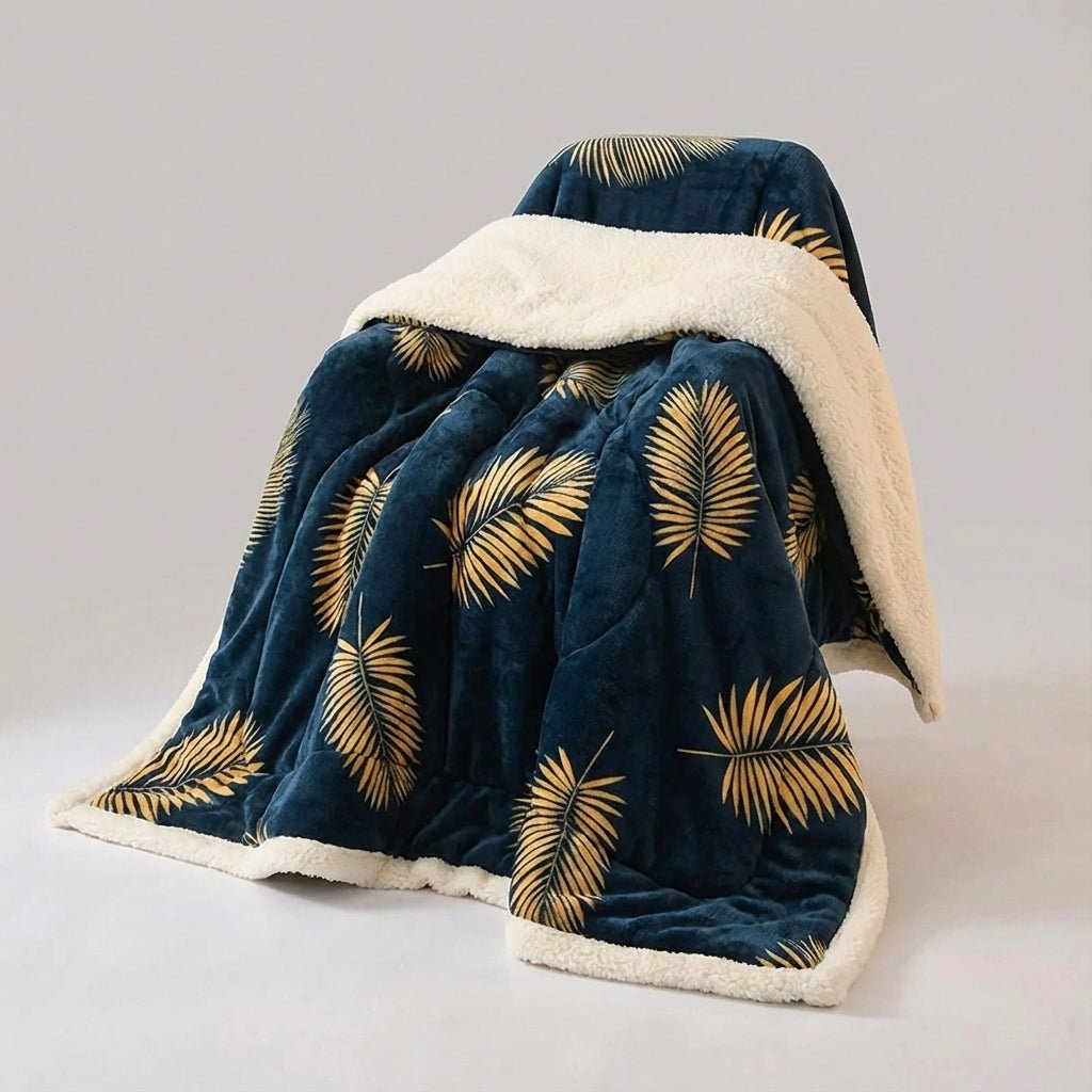 Thick Winter Blanket Set - Reversible Dual-Face Plush Comfort