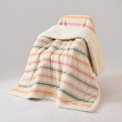 Thick Winter Blanket Set - Reversible Dual-Face Plush Comfort