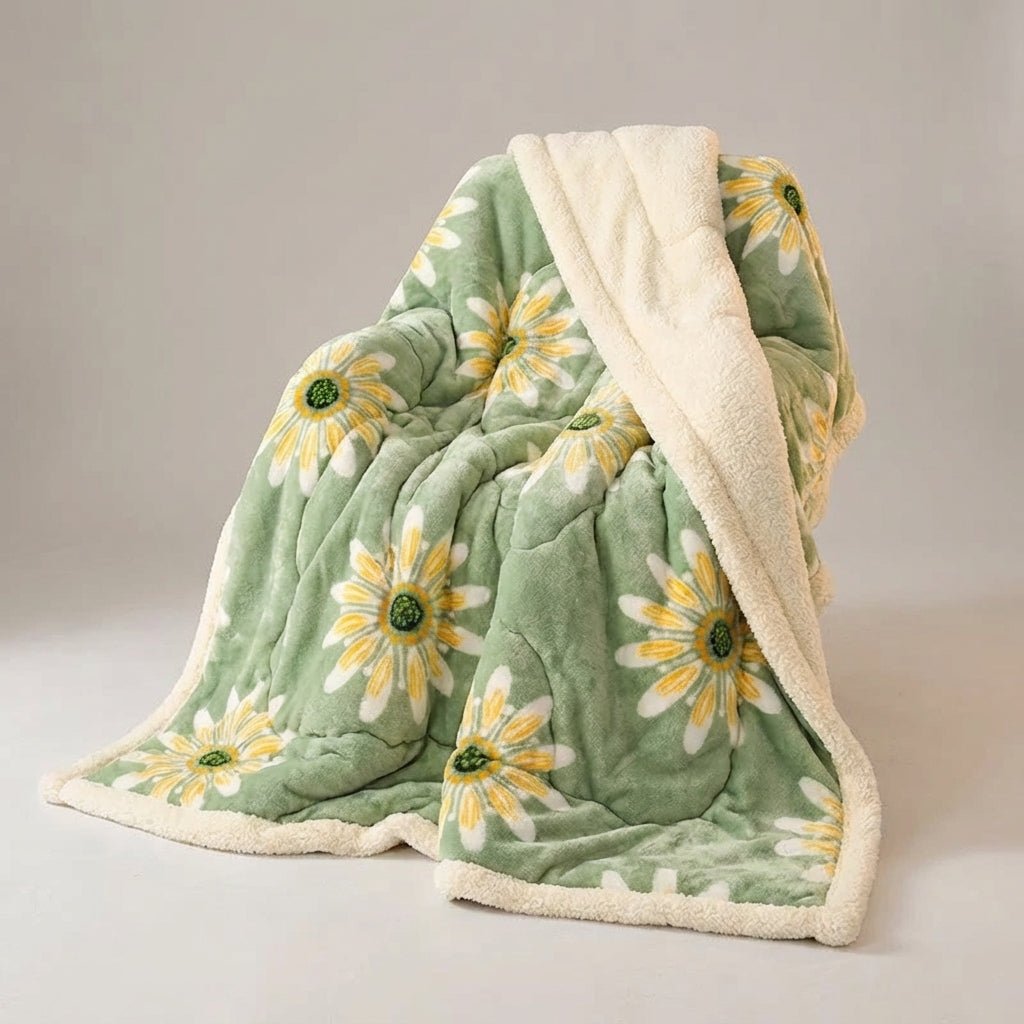 Thick Winter Blanket Set - Reversible Dual-Face Plush Comfort