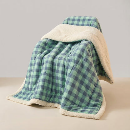 Thick Winter Blanket Set - Reversible Dual-Face Plush Comfort