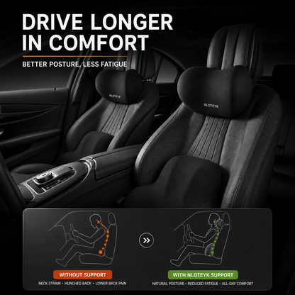 Cervical & Lumbar Car Support - Memory Foam Ergonomic Set