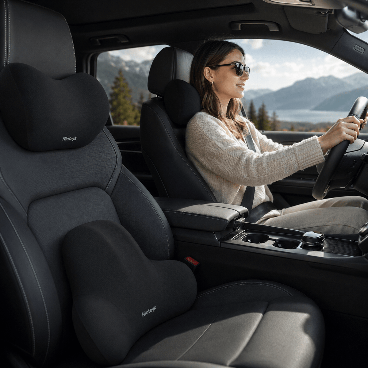 Cervical & Lumbar Car Support - Memory Foam Ergonomic Set