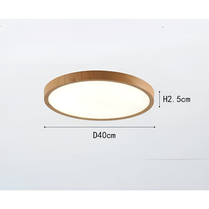 GrainGlow Plafonnier Bois Ultra Mince Moderne | Noyer D30cm ou D45cm Minimaliste