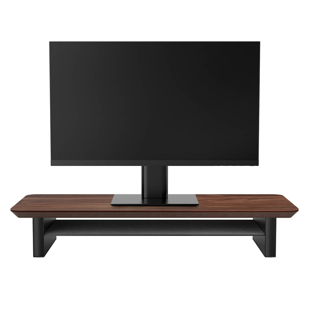 Rehausse-Écran Étagère de Bureau en Noyer — Ergonomie et Rangement