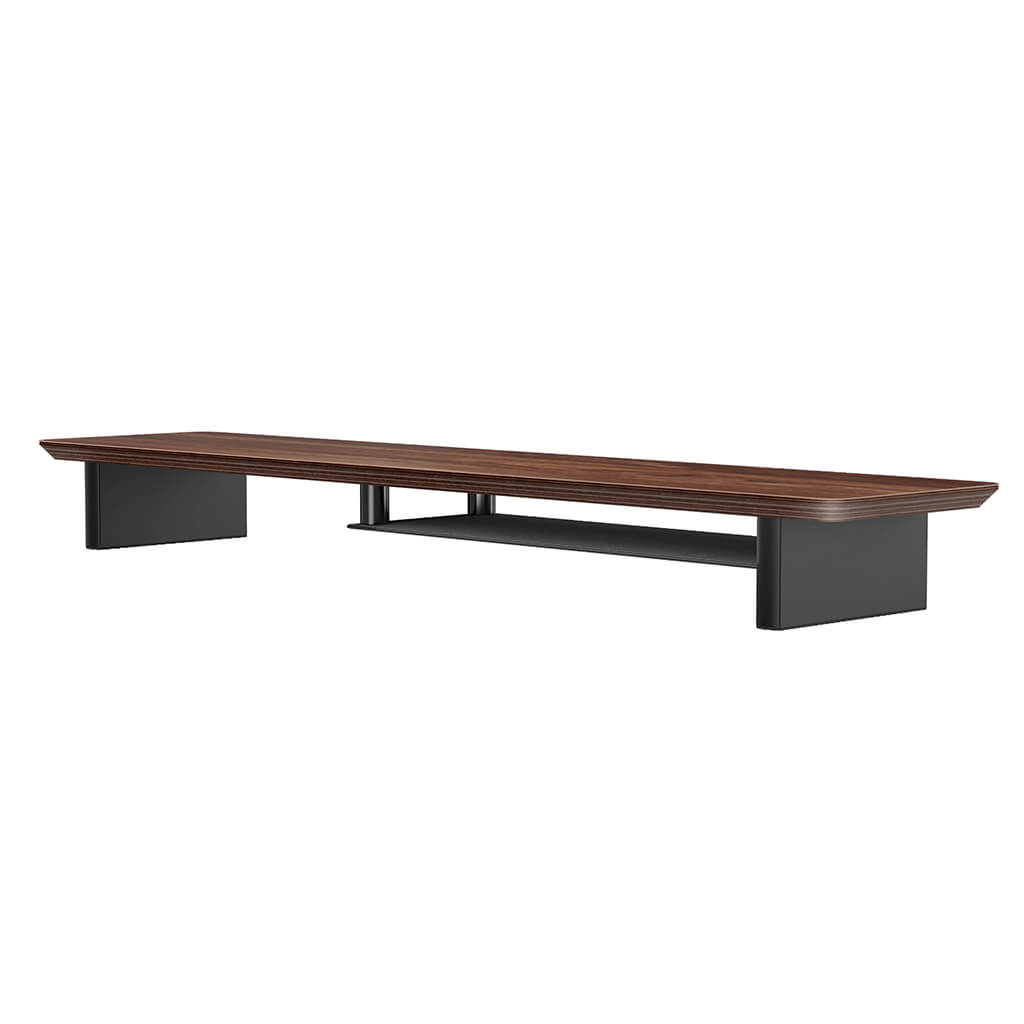 Rehausse-Écran Étagère de Bureau en Noyer — Ergonomie et Rangement