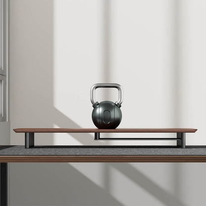 Rehausse-Écran Étagère de Bureau en Noyer — Ergonomie et Rangement