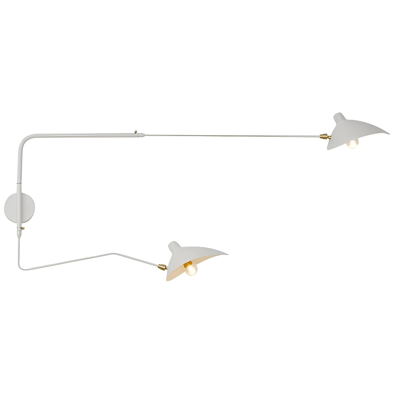 Applique Bras Pivotant Élégante Intemporelle | Grand L65cm×H40cm Blanc Chevet