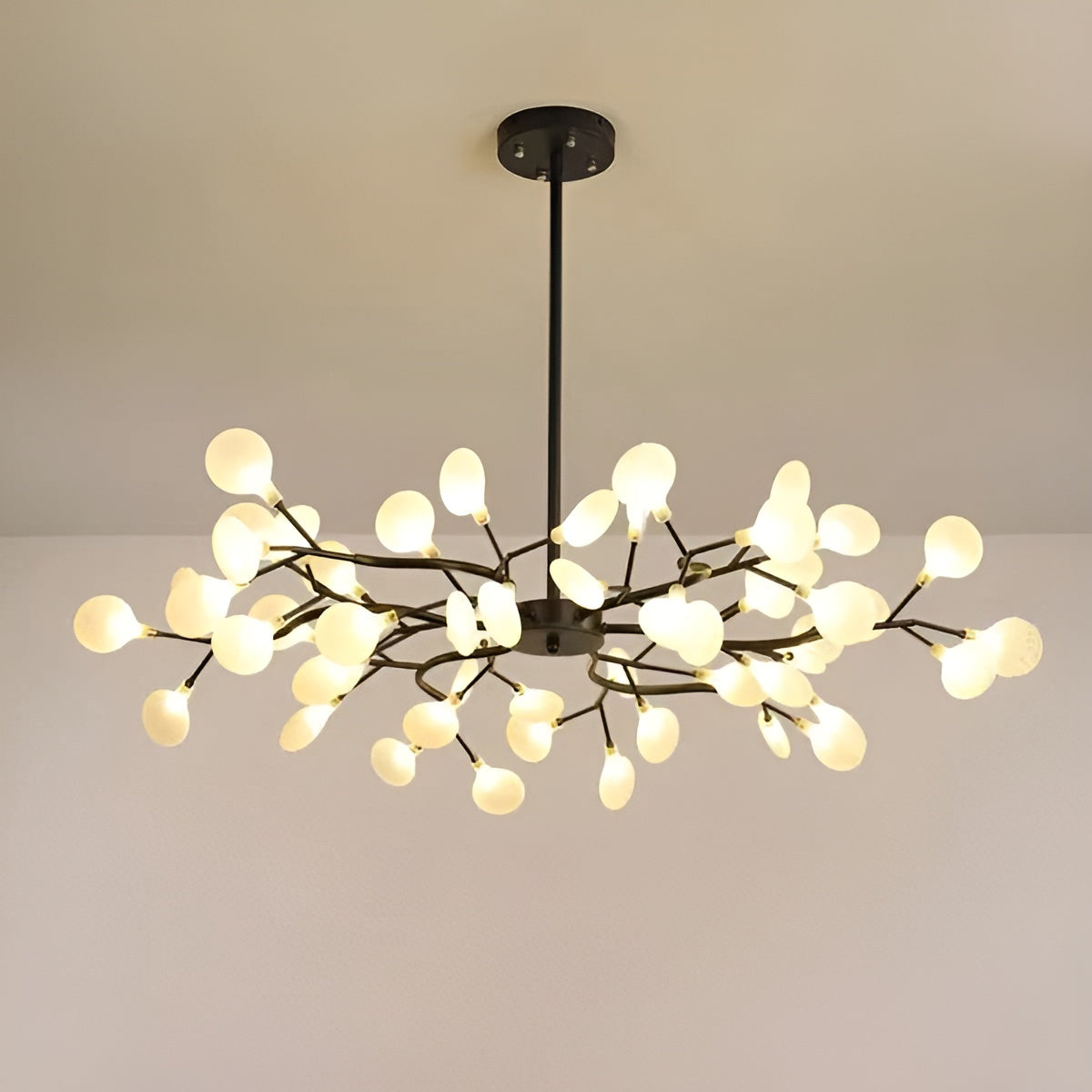 Lustre Branches et Lucioles Élégant | 30 Lumières Ambiance Féerique Noir
