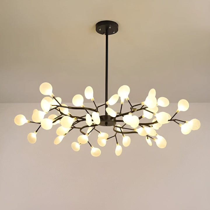 Lustre Branches et Lucioles Élégant | 30 Lumières Ambiance Féerique Noir