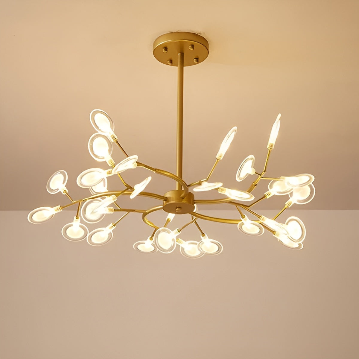 Lustre Branches et Lucioles Élégant | 30 Lumières Ambiance Féerique Noir