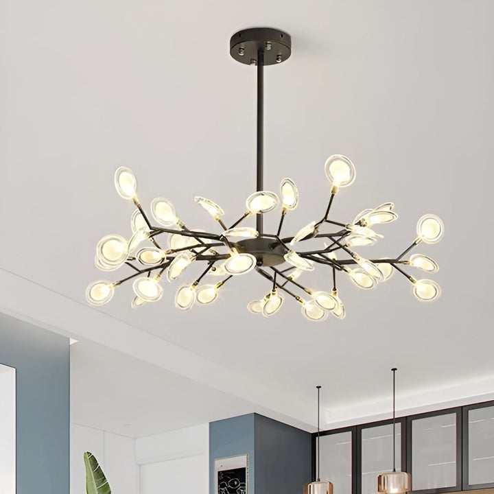 Lustre Branches et Lucioles Élégant | 30 Lumières Ambiance Féerique Noir